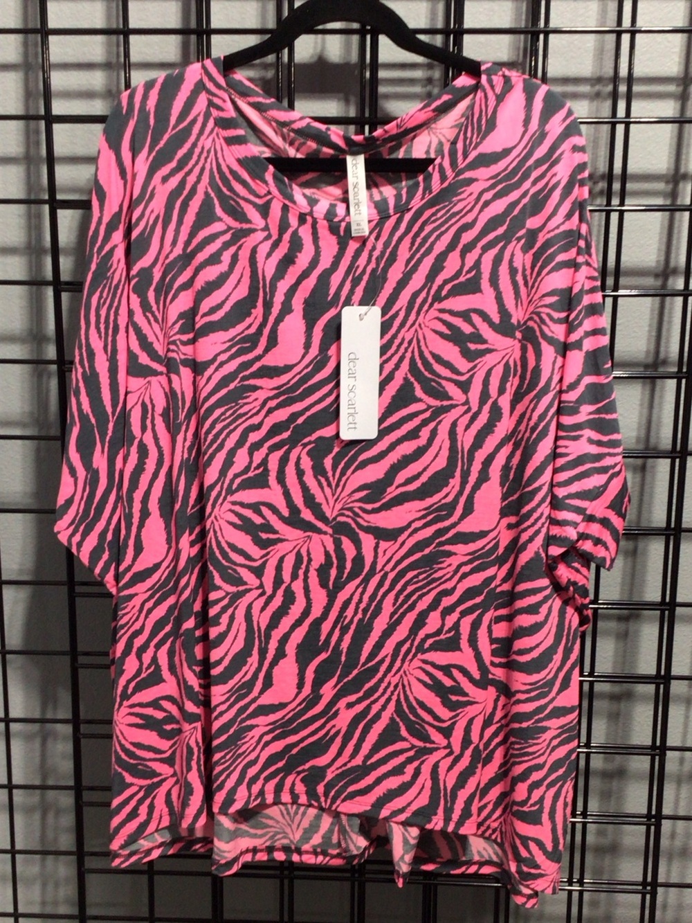 Dear Scarlett Pink & Gray Zebra Print Tunic Top